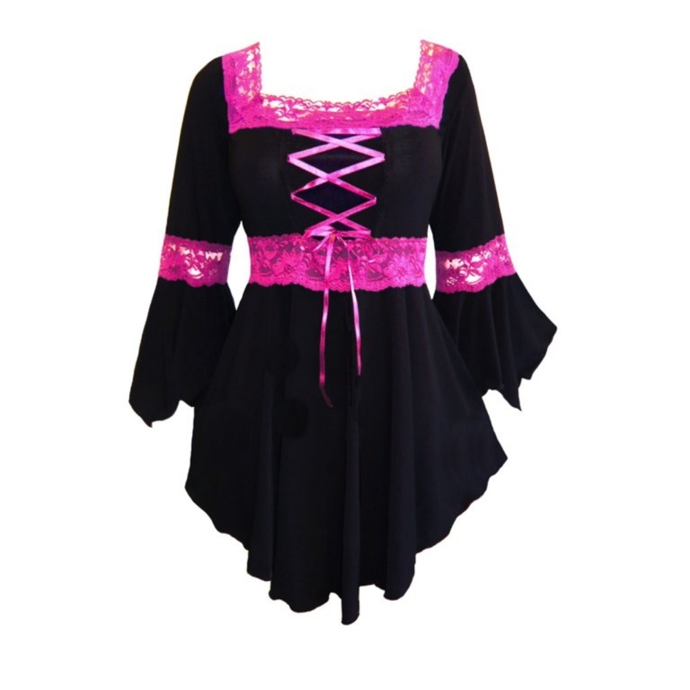 Dare to Wear Renaissance Top with Pink Lace 5X